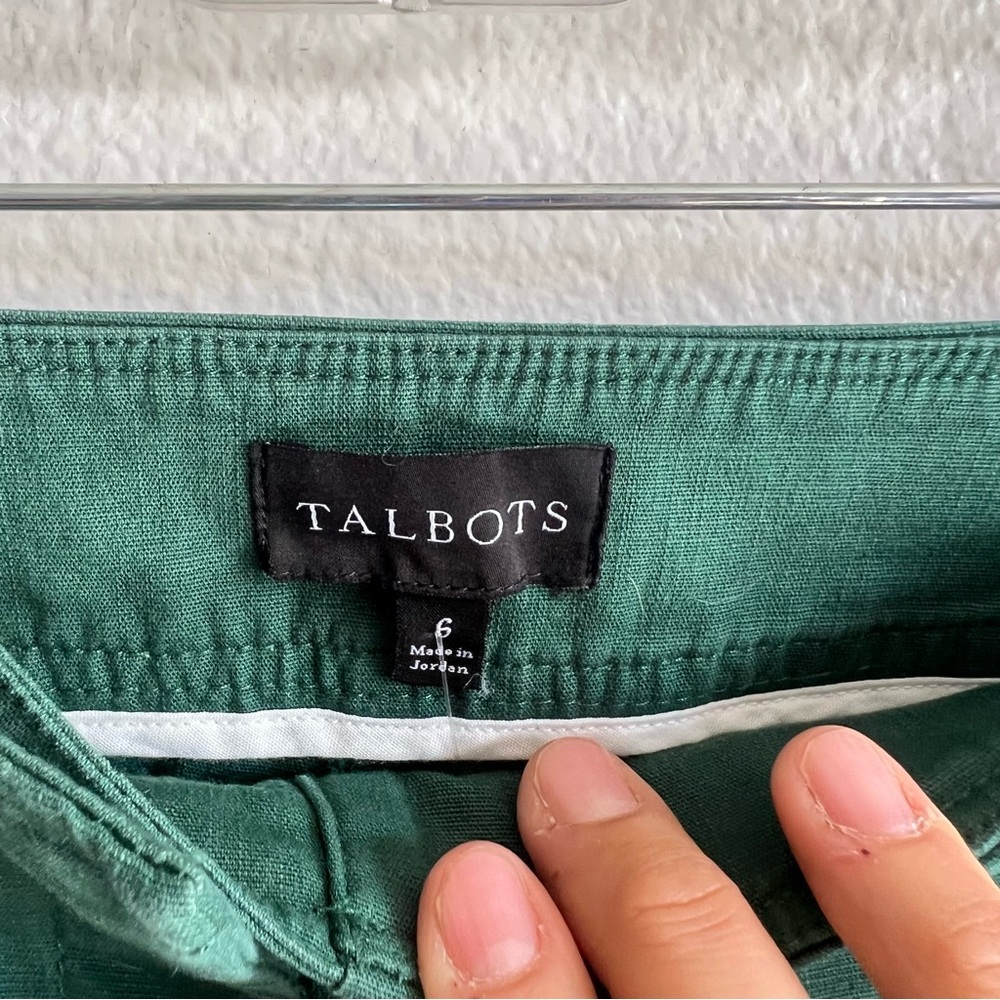 Talbots Cotton Slub Sailor Crop Pants Green Size 6 NWT - Picture 6 of 13